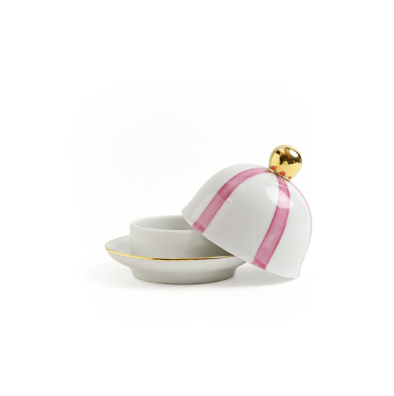 Striped Rosa Butter Dish