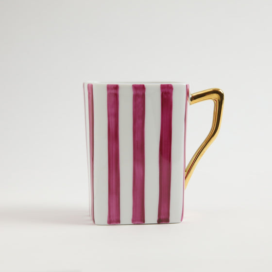 Magenta striped mug