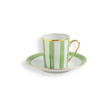  Green striped coffee cup