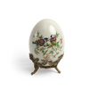 Uovo porcellana con Uccellini e base Ottone