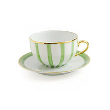  Green Striped Cup and saucer
