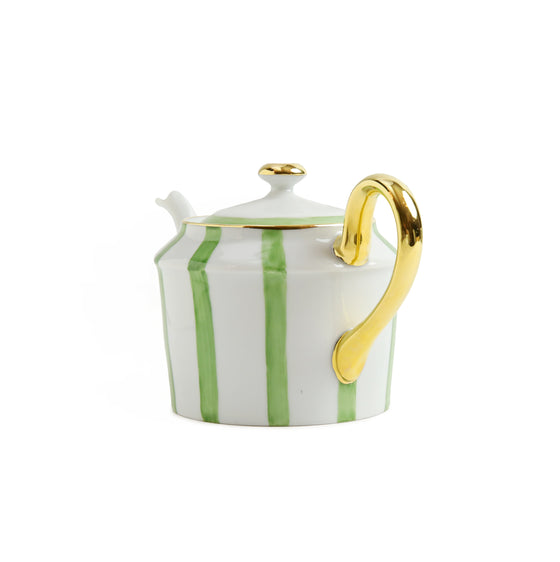 Green Stripes Teapot