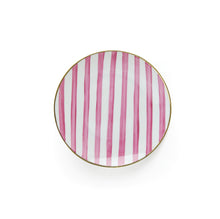  Pink Stripes Dessert Plate